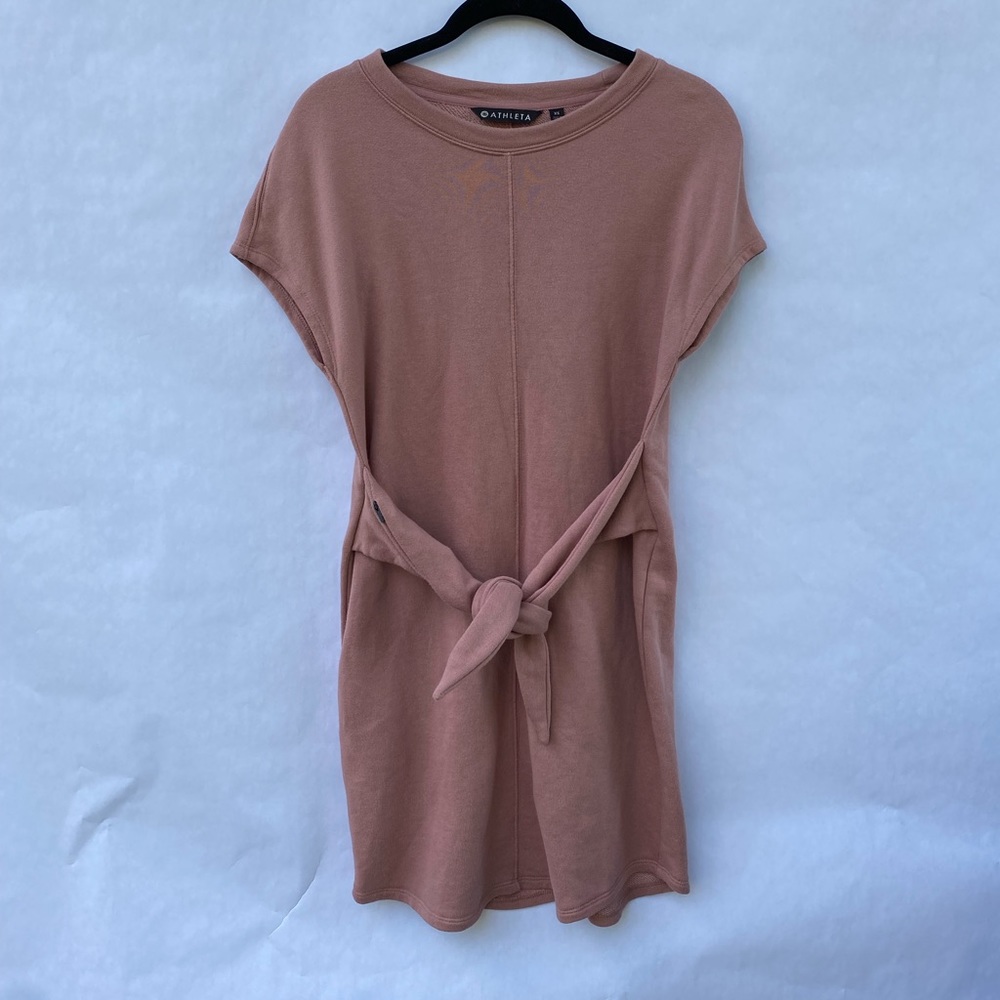 Athleta Embrace sweatshirt tie front dress - Picture 2 of 6